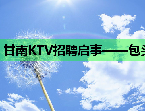 甘南KTV招聘启事——包头夜场招聘网发布，朝阳伴游等你来