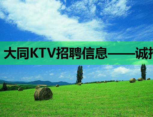 大同KTV招聘信息——诚招英才，共创夜生活新篇章！